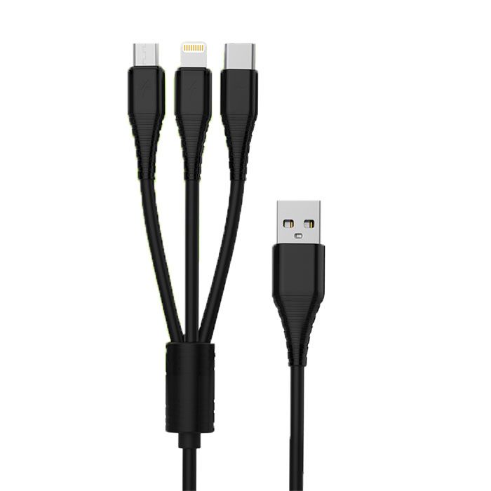 Iconz Multi Ports Mobile Cable 1 Meter Black - XB31K