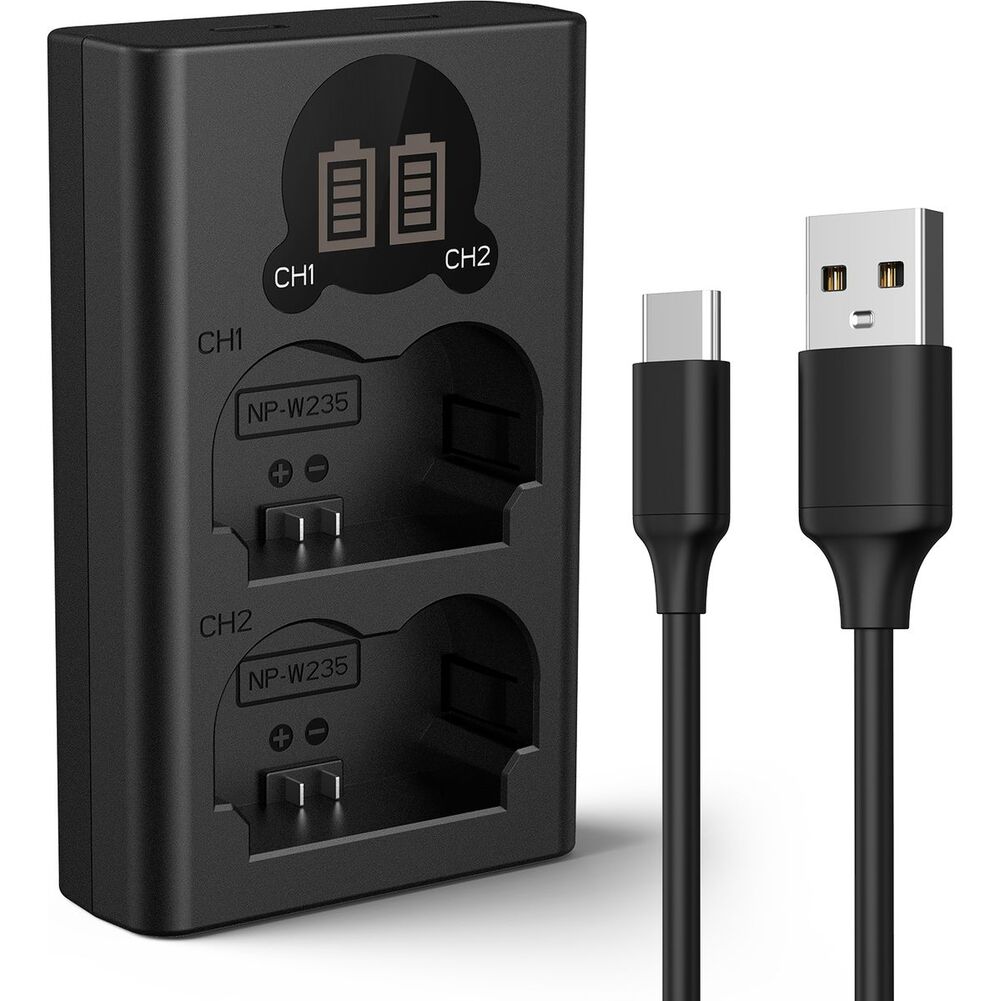 K&F Concept NP-W235 Camera Battery Charger forFujifilm NP-W235 Camera Batteries ,Black - KF-28.0019V1