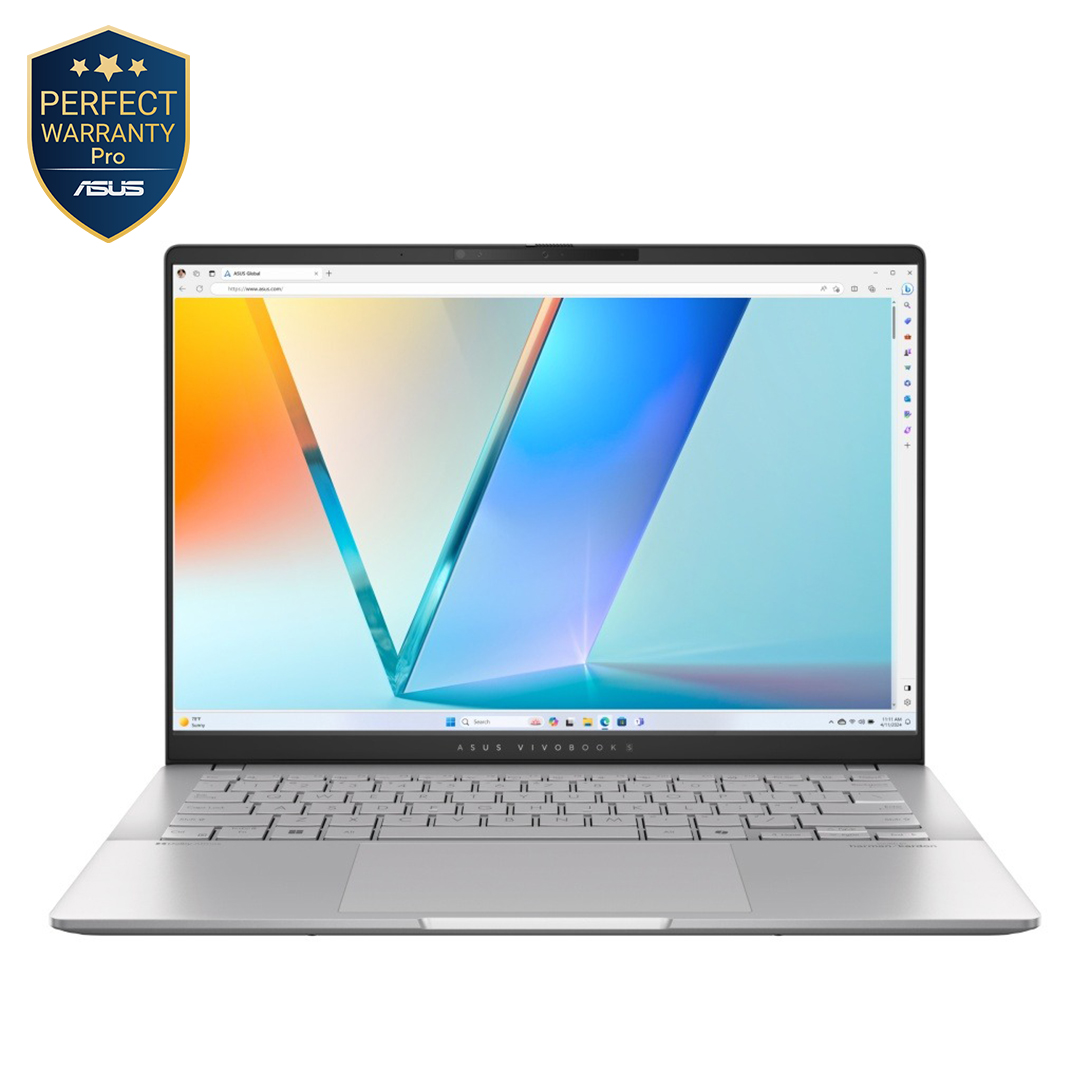 لابتوب اسوس Vivobook S14 M5406UA-QD055W، معالج AMD Ryzen 9 8945HS، شاشة 14 بوصة، 512 جيجابايت SSD، 16 جيجابايت رام، كرت شاشة AMD Radeon، ويندوز 11 - لون فضي (Cool Silver)