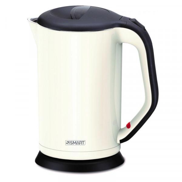 S Smart Stainless Steel Electric Kettle , 1.7 Liter 1800 Watt , Off White - SKT1818WS