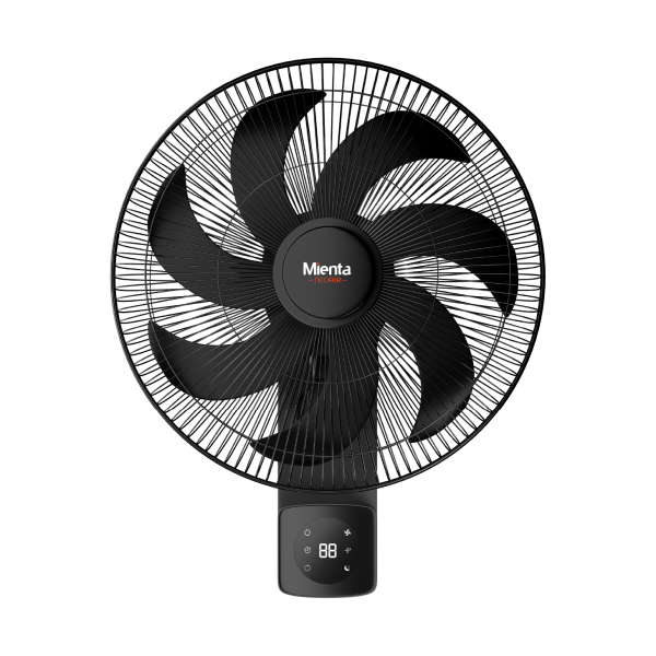 Mienta NeoAir Wall Fan with Remote Control , 18 Inch , Black - WF50638A