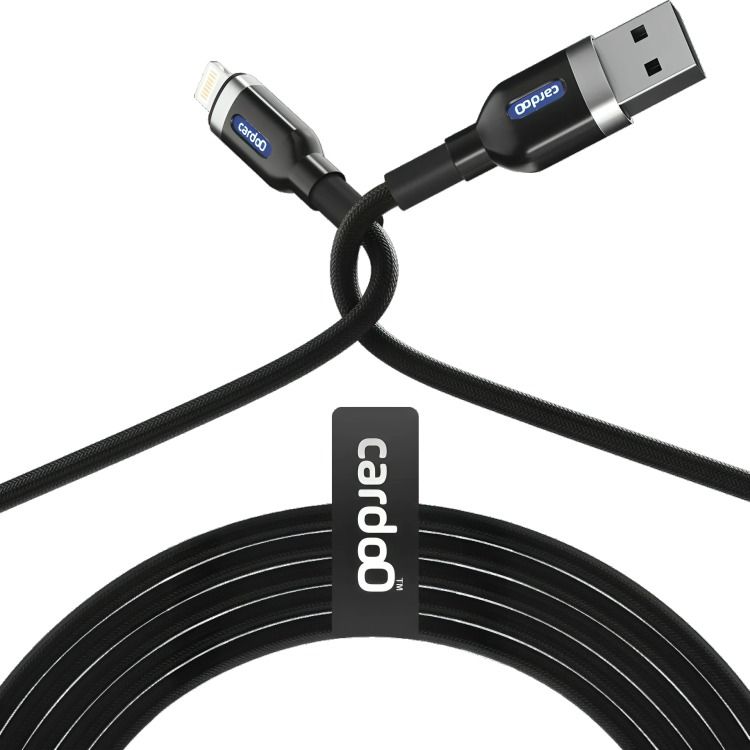 Cardoo Lightning Charging Cable 1.2 Meter Black - CGLCUL01
