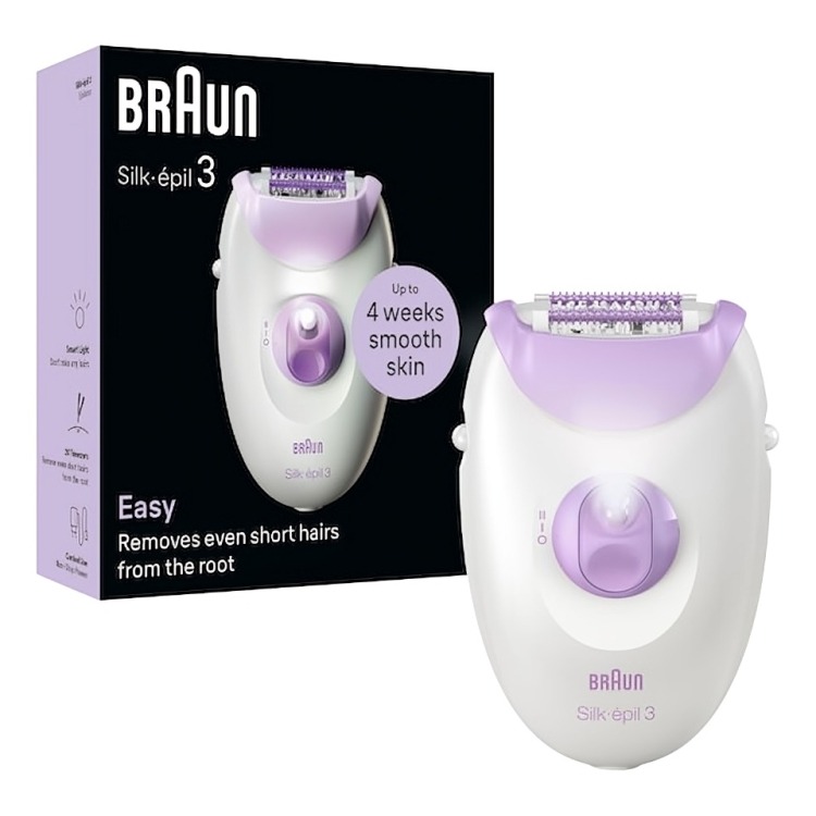Braun Silk-Epil 3 Wet and Dry Epilator for Women - SE 3000