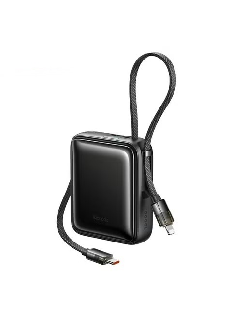 Mcdodo Wired Wired Power Bank with 2 Built-in Cables , 10000 mAh 1 Ports , Black , MC-2550