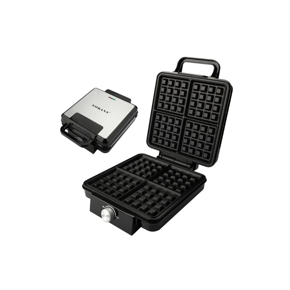 Sokany Voulme Waffle Maker 1500 Watt Black Stainless Steel - SK-08031