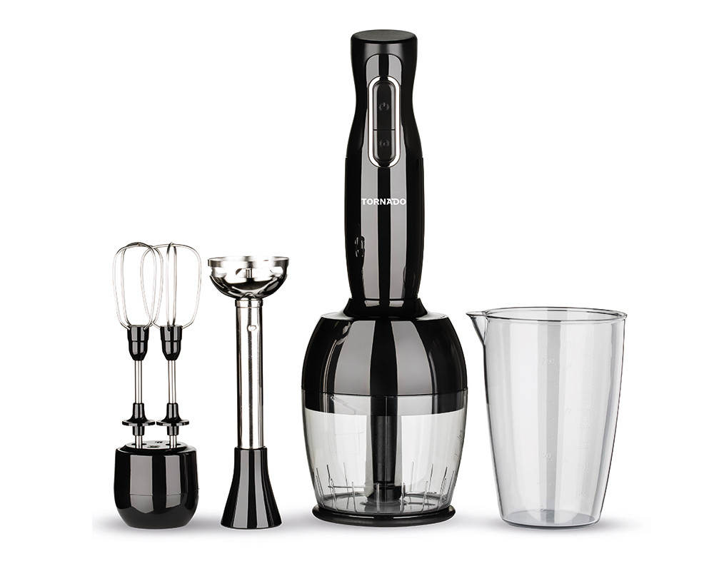Tornado Hand Blender with Attachments 1000 Watt Black - THB-1000MC