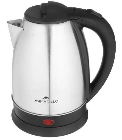 Armadillo Stainless Steel Electric Kettle , 2 Liter 1500 Watt , Black Stainless Steel - ARM-SDA-KTL-BK-0002