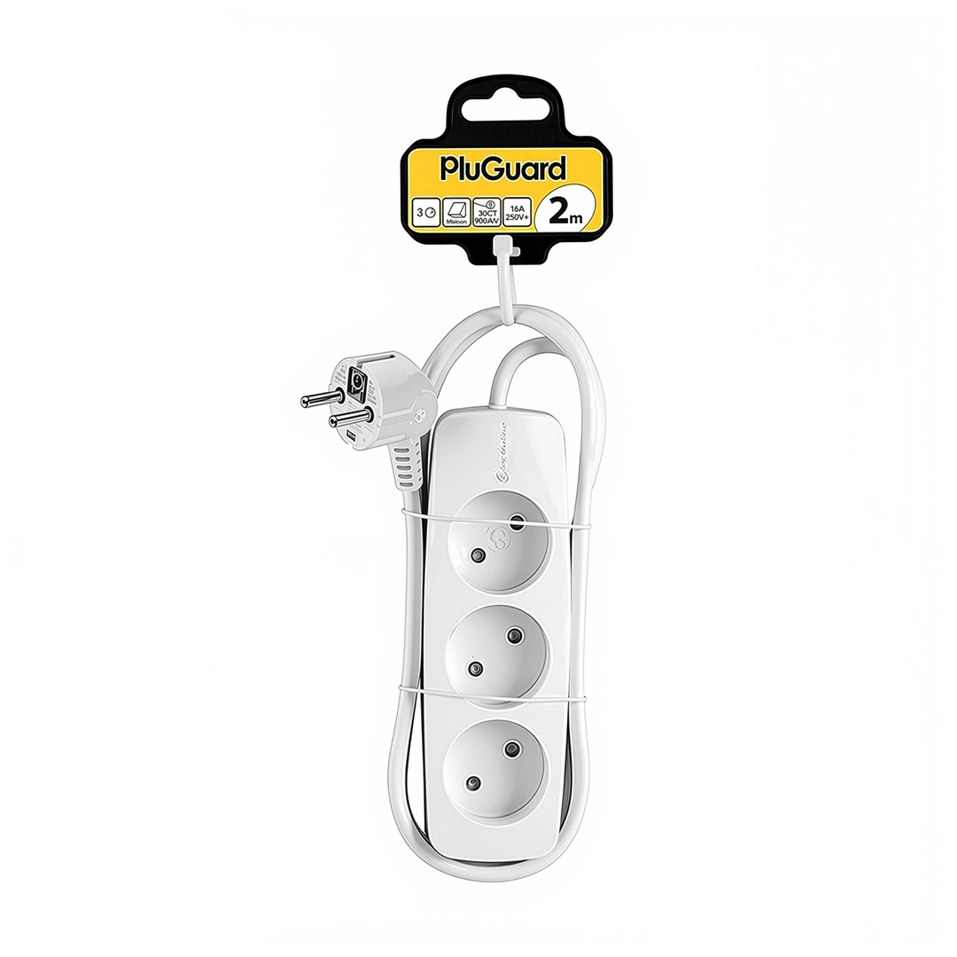 Pluguard Power Strip ,3 Ports ,3 Watt ,White - SH5032W