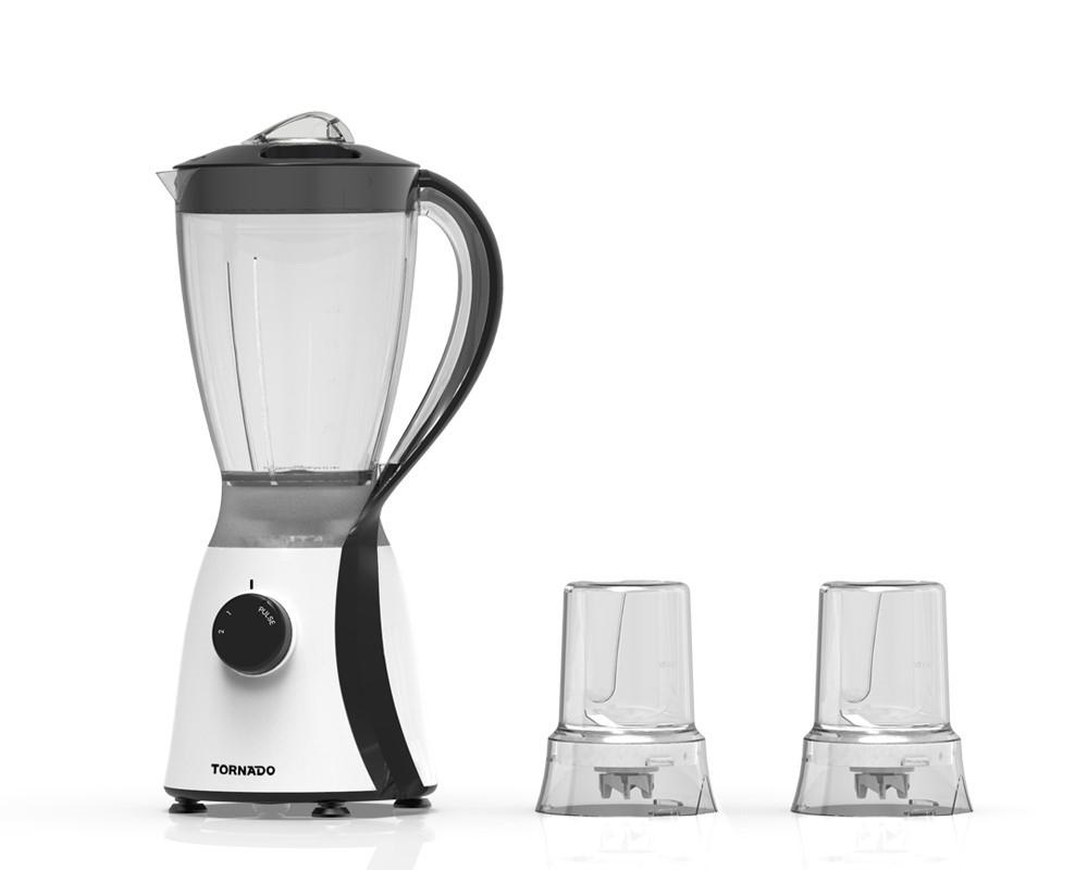 Tornado Countertop Blender with 2 Mills 1.5 Liter 600 Watt Black - TB-600/2