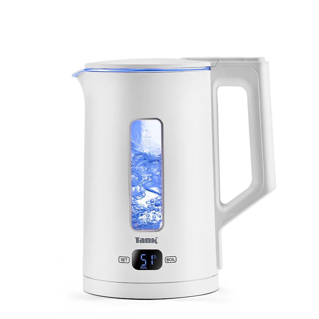 Tank Safe Touch Electric Kettle , 1.5 Liter 1500 Watt , White Silver - DG-2338-ES