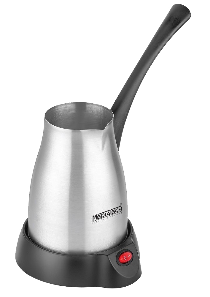 Mediatech Turkish Coffee Maker , 400 milliliter 4 Cups 1000 Watt Silver - MT-11