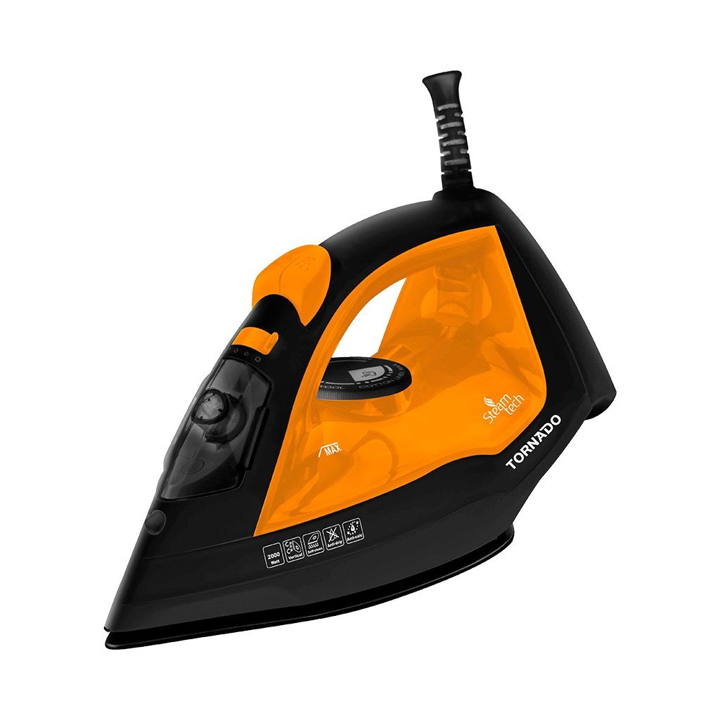 Tornado Steam Iron , 2000 Watt , Orange - TST-2000NC