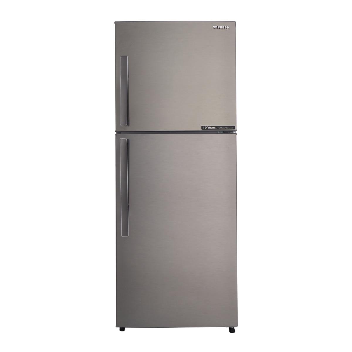 Fresh NoFrost Top Freezer Refrigerator , 369 Liter , Stainless Steel - FNT-B400KT