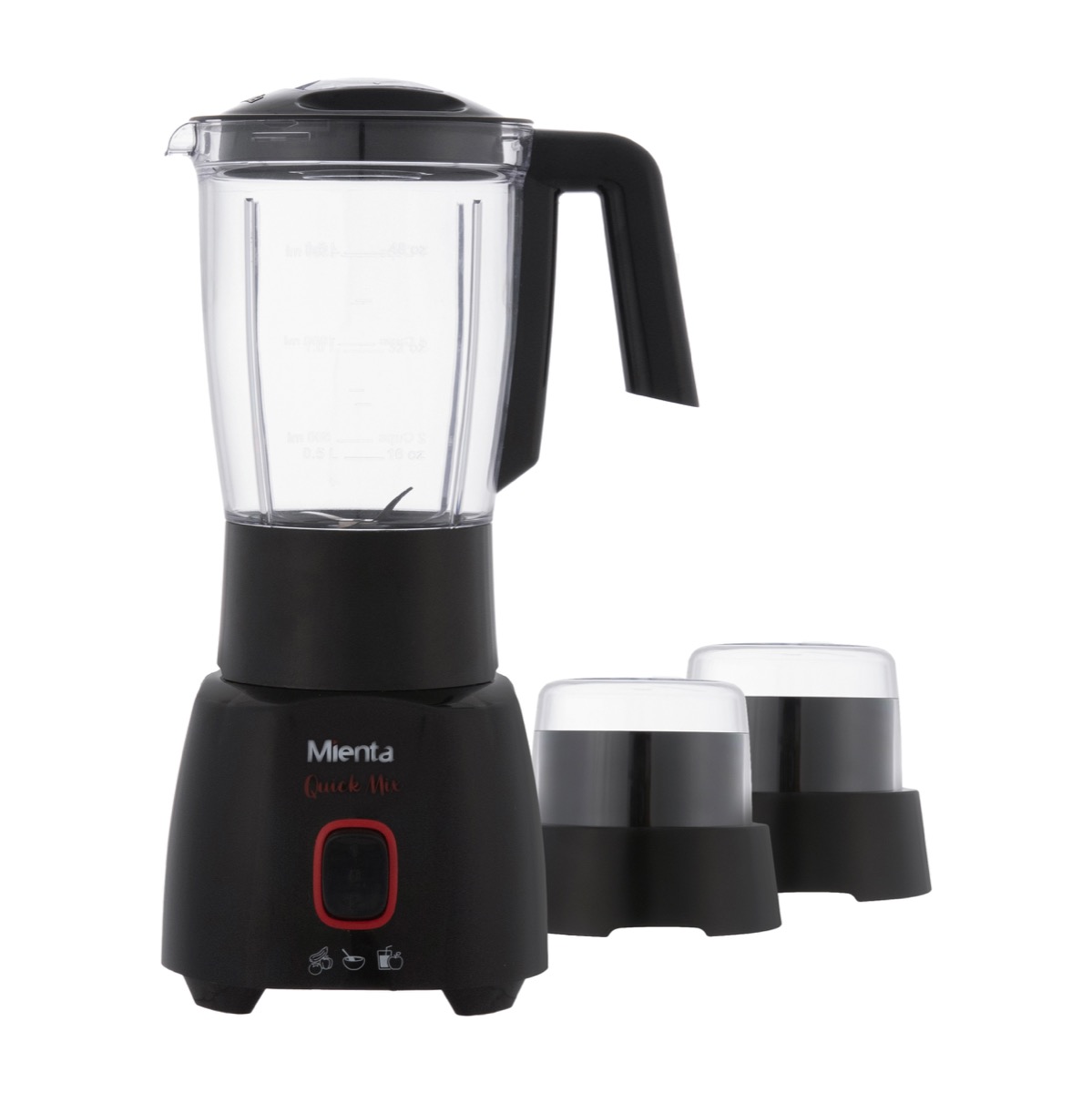 Mienta Countertop Blender with Mill 1.5 Liter 400 Watt Black - BL1261B