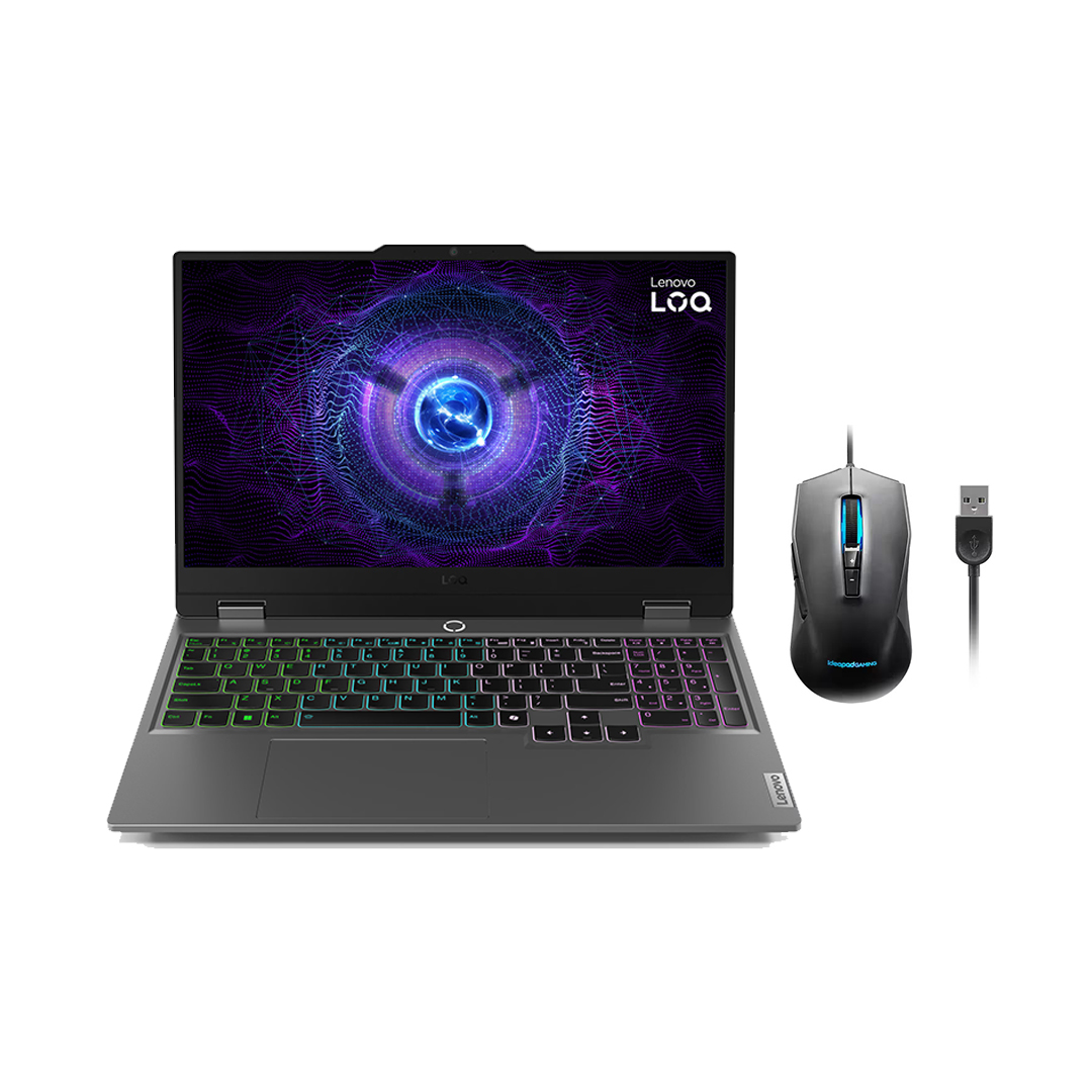 Lenovo LOQ 15IAX9 83GS008NED Laptop ,Intel Core i5-12450HX 15.6 Inch ,512 GB SSD ,8 GB ,NVIDIA GeForce RTX 3050 ,FreeDos - Luna Grey