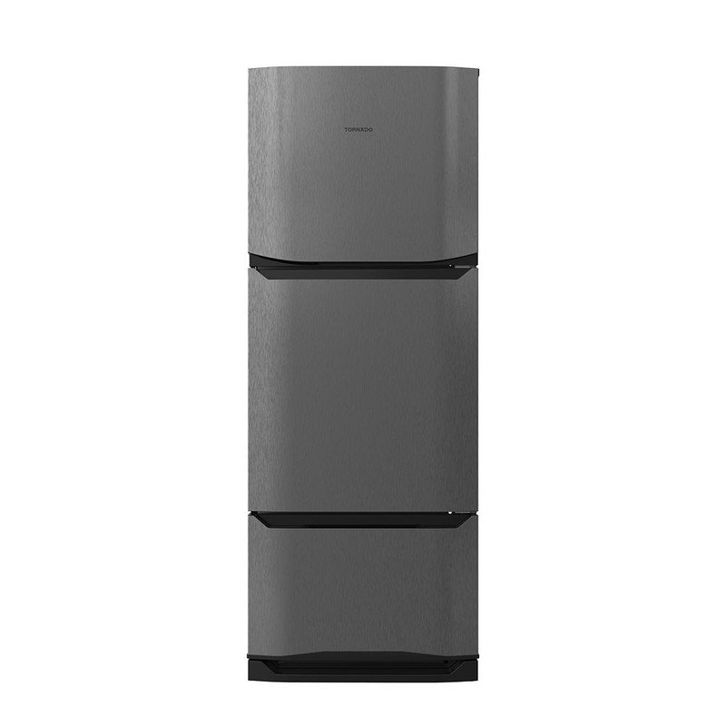 Tornado NoFrost Top Freezer Refrigerator , 351 Liter , Stainless Steel - RF-45FT-DST