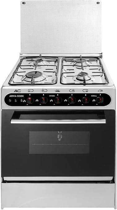 Generic Arma Cook Gas Cooker , 4 Burners , Black Silver - ARMA-R55G-SS