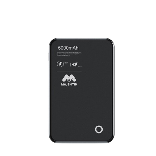 Majentik Wired, Wireless Wired/Wireless Power Bank , 5000 mAh 1 Ports , Black , MJ-23