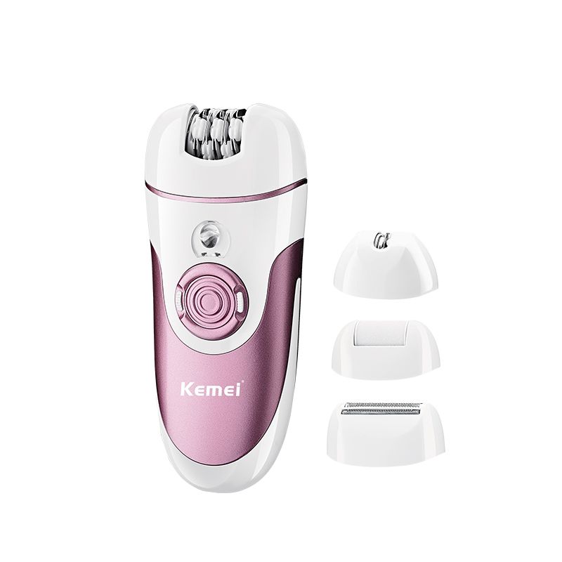 Kemei 4 in 1 Epilator with Attachments White Purple - KM-1307