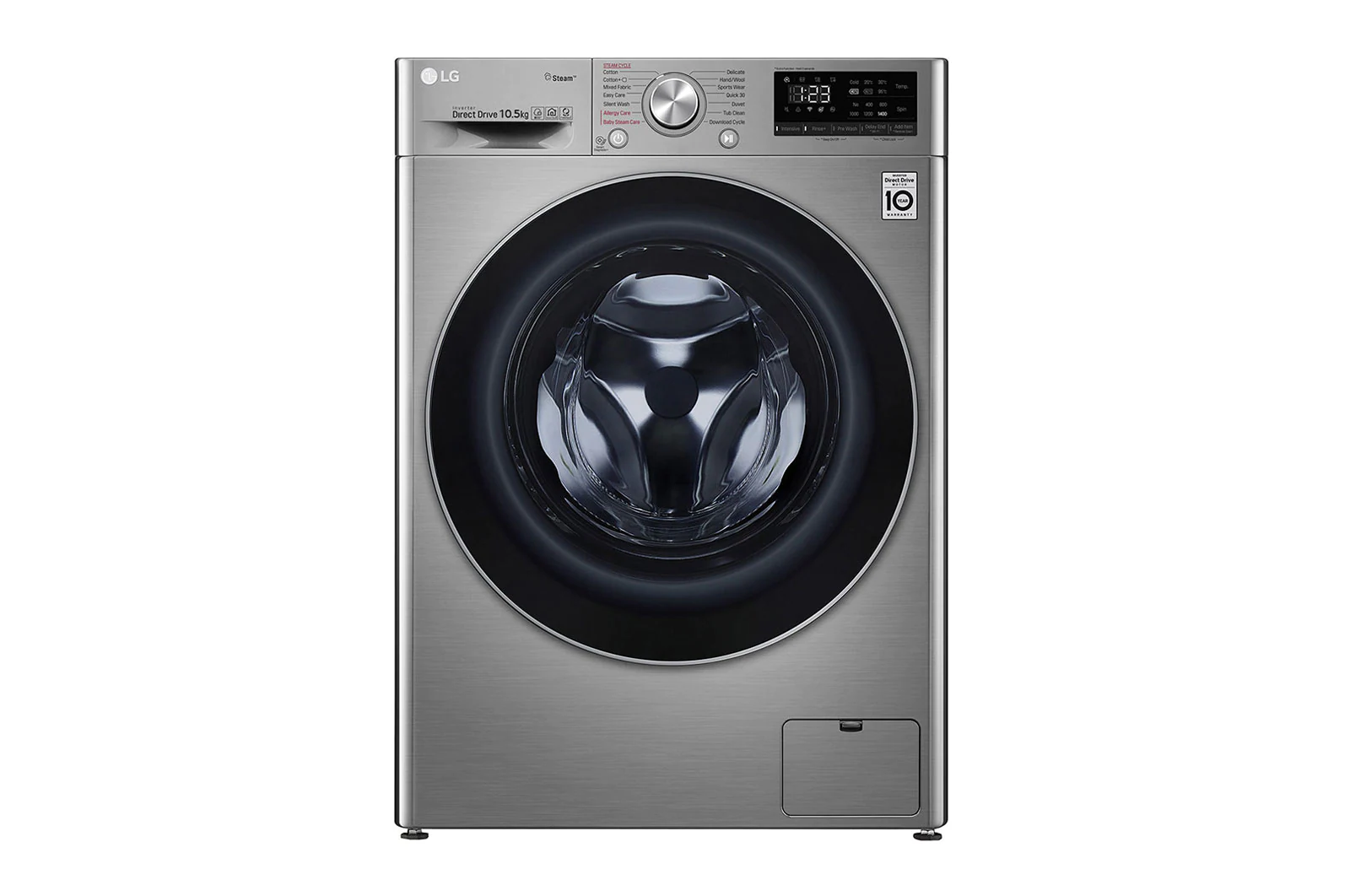 LG Vivace Front Load Washing Machine , 10.5 kg , Silver - F4V5RYP2T