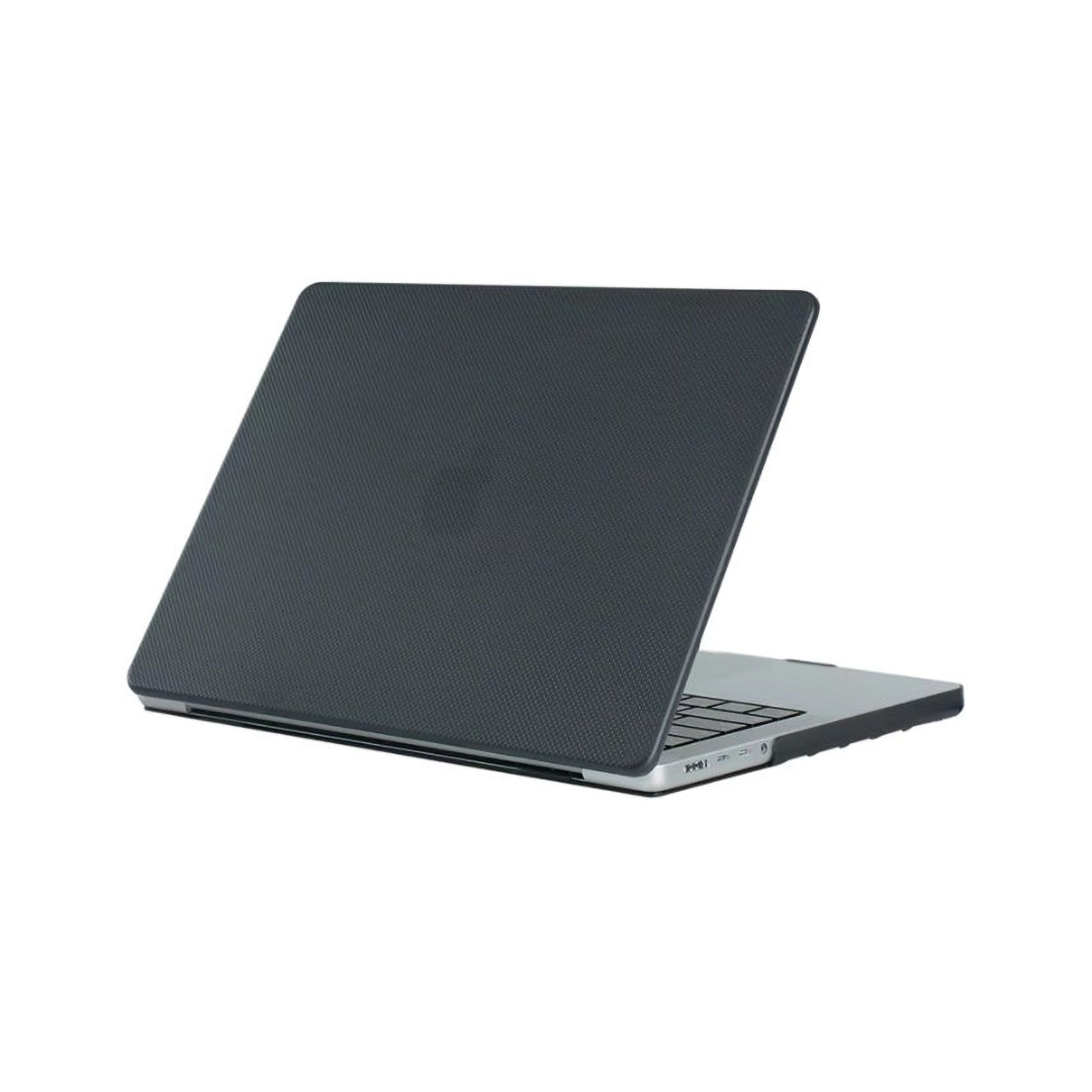 Generic Carbon Fiber Dot Pattern Hard Shell Case with Screen Protector for MacBook Pro 16-inch (models A2485, A2780, A2991, A3186, A3403) , Black
