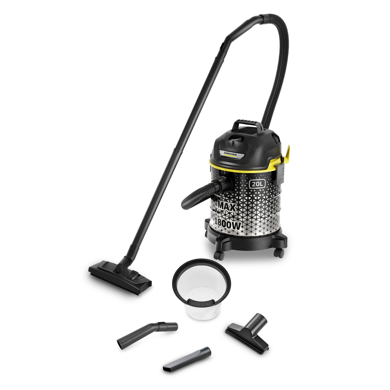 Karcher Drum Vacuum Cleaner , Black Yellow - DVAC 1800