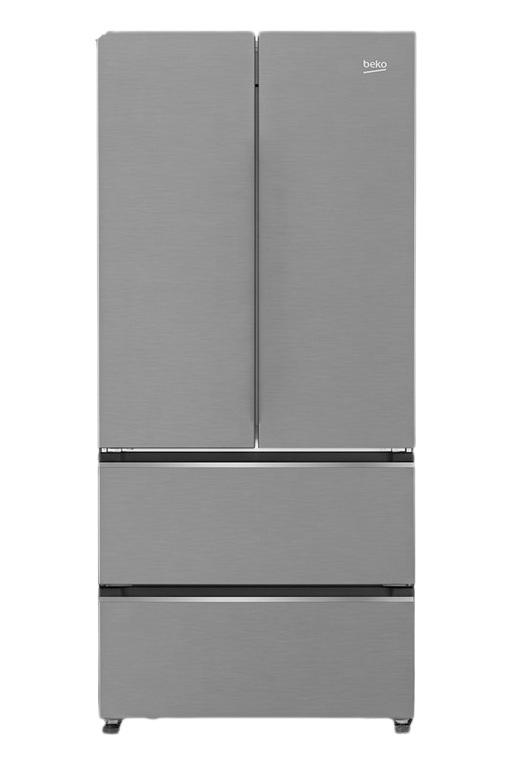 Beko NoFrost French door refrigerator , 605 Liter Inverter Motor , Silver - GNE60500XEG