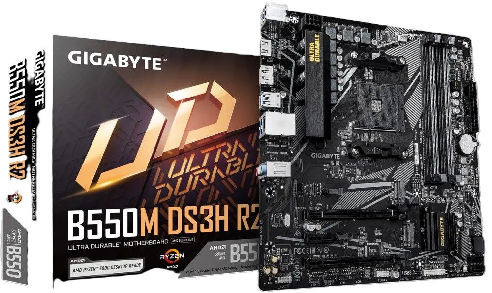 Gigabyte B550M DS3H AC R2 Motherboard , AMD mATX Black