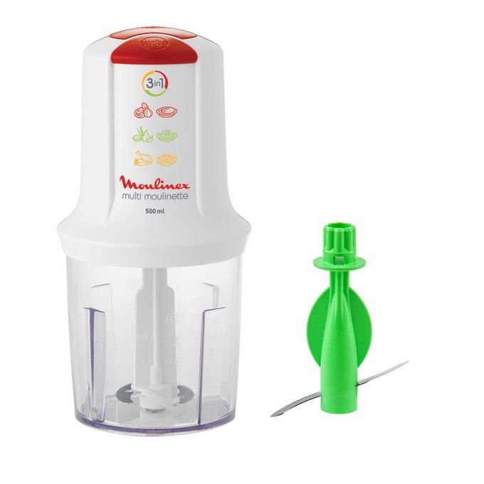 Moulinex Multi Moulinette Electric Chopper 500 milliliter , 500 Watt White - AT7191EG