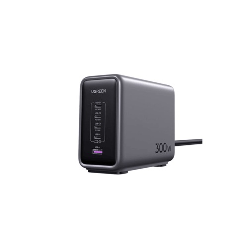 Ugreen Nexode Wall Charger , 5 Ports USB , 300 Watt Black - CD333
