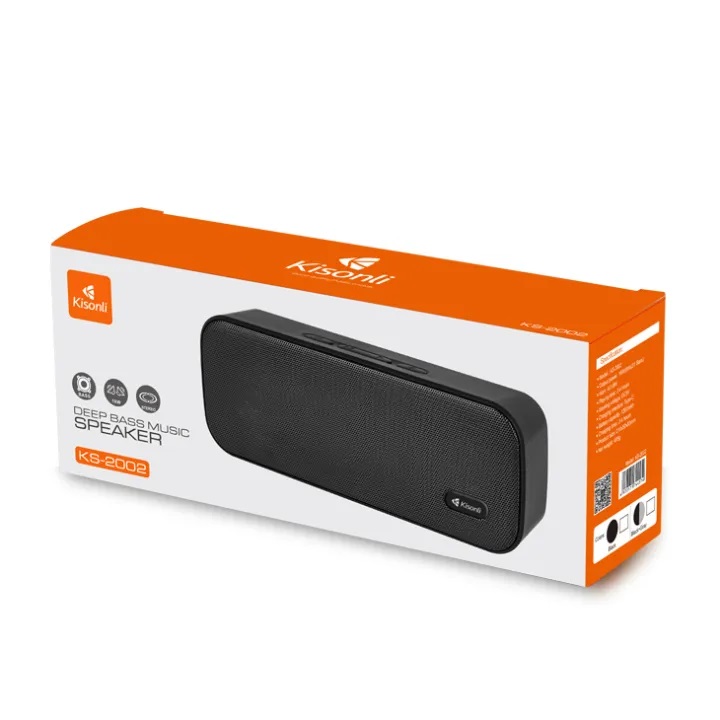 Kisonli Portable Bluetooth Speaker , Black - KS-2002