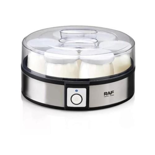 Raf Yogurt Maker , 7 Cups Silver Black - R.14400