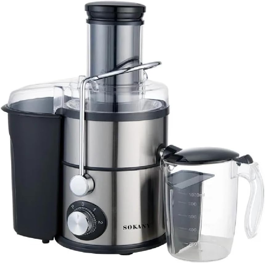 Sokany Electric Juicer , 1 Liter 1200 Watt Black Silver - SK-03009