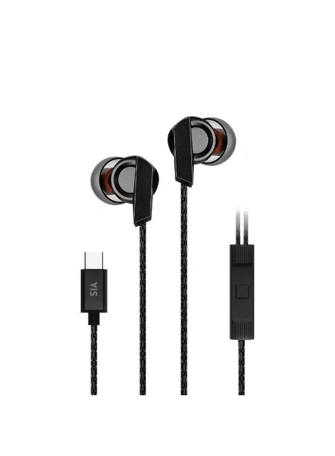 Sia Wired Earphones with Microphone , Black - 312PCVB