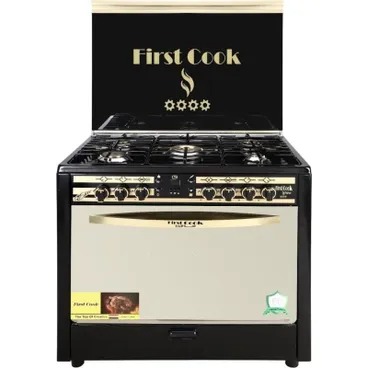 First Cook C-Class Gas Cooker , 5 Burners , Black Gold - FC9100