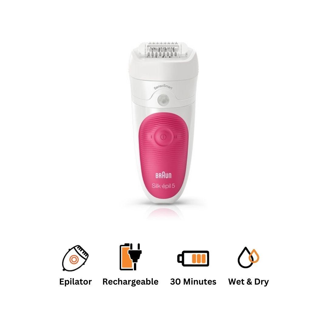 Braun Silk-épil 5 Electric Shaver Wet & Dry White Pink - 5-500