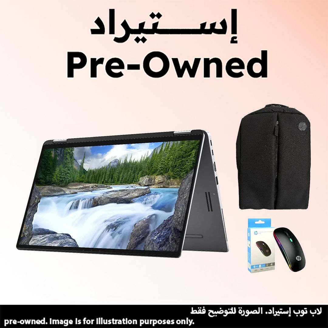 Dell Latitude 7400 2 in 1 Laptop, 14 Inch, FHD Display, Windows 10 Pro - Black (Pre-Owned) with Wireless Mouse and Laptop Packback