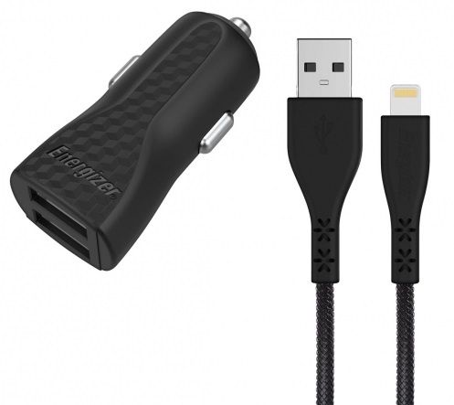 Energizer Car Charger , 2 Ports , USB , 5 Watt , Black - DC2CLLIM