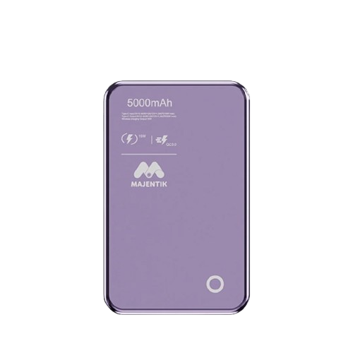 Majentik Wired, Wireless Wired/Wireless Power Bank , 5000 mAh 1 Ports , Purple , MJ-23
