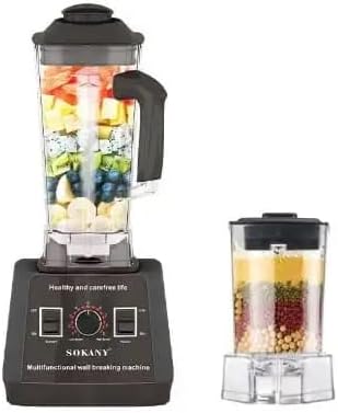 Sokany Countertop Blender with PC Cup , Pure Copper Motor 2.5 Liter 5000 Watt Black - SK-666N