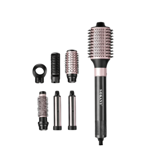 Sokany 7 in 1 Hair Brush , Black - SK-15018