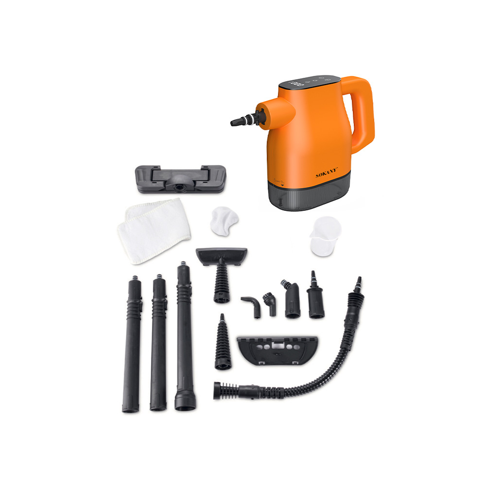 Sokany 9 in 1 handheld_digital_steam_cleaner , 1350 Watt , Orange - SK-13098