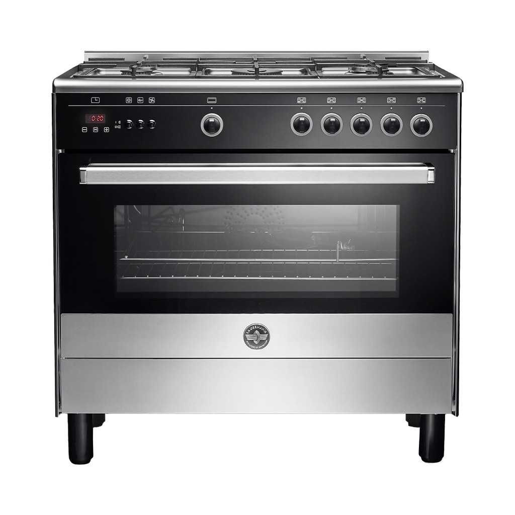 La Germania Supremo Moderna Plus Gas Cooker , 5 Burners , Black Stainless Steel - 9L10G4A1X4AWW