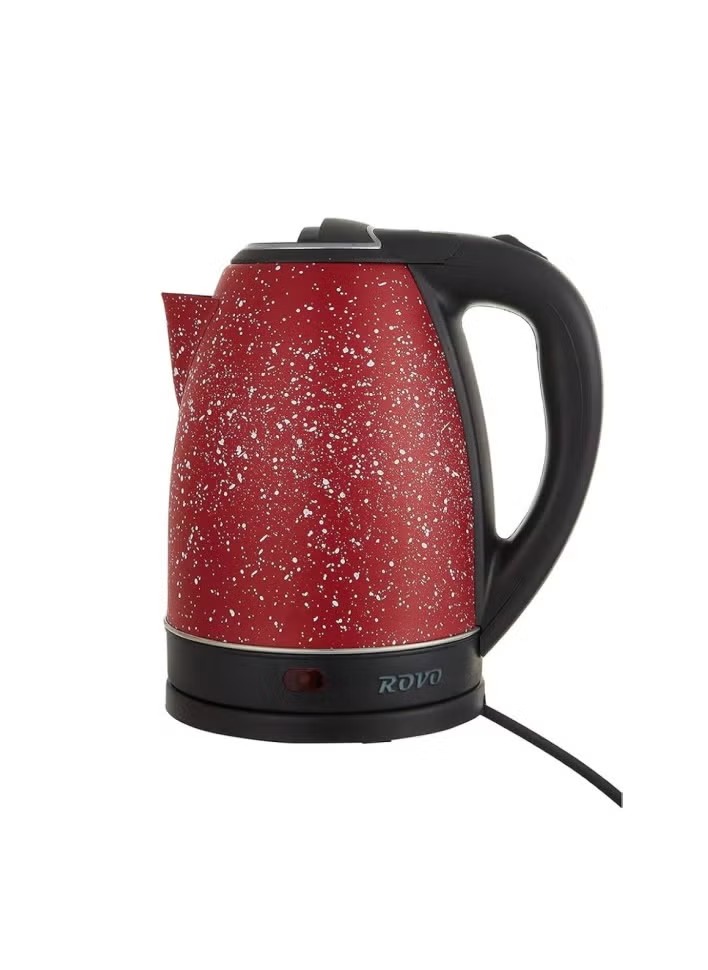Rovo Granite Electric Kettle , 1.8 Liter 1500 Watt , Red - EB-180s
