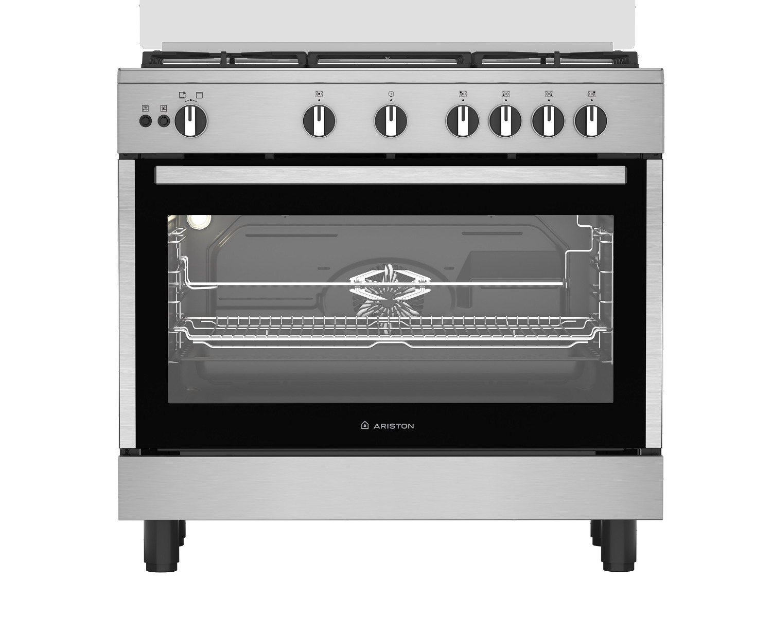 Ariston Gas Cooker , 5 Burners , Silver - ARR9 GGF 23127 XJA