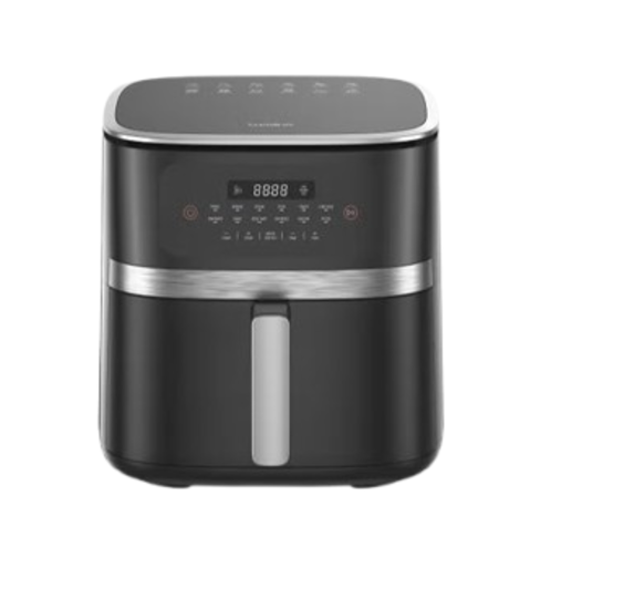Black And White Digital Air Fryer , 7.5 Liter , 2000 Watt Black Silver - AF075SD