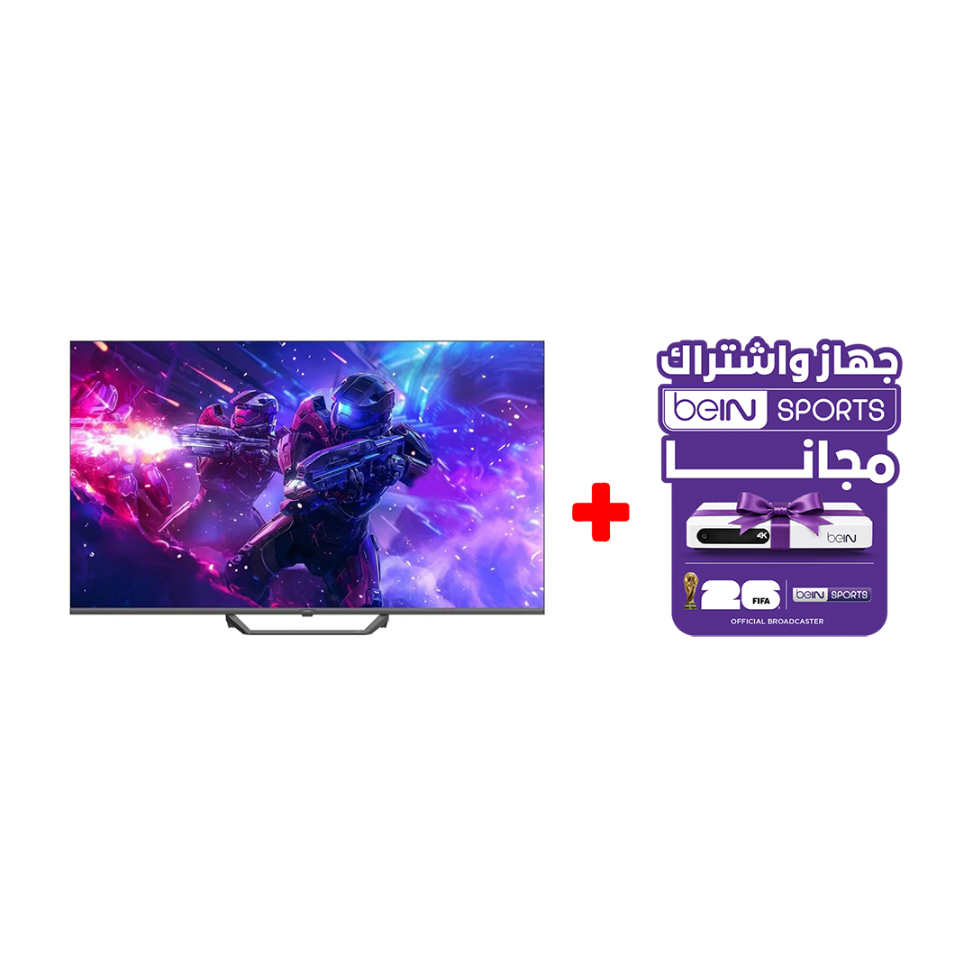 شاشة تلفزيون سمارت هاير ، مقاس 75 بوصة ، QLED ، دقة 4K UHD ، بريسيفر داخلي - H75S80FUX مع جهاز واشتراك بي ان سبورت