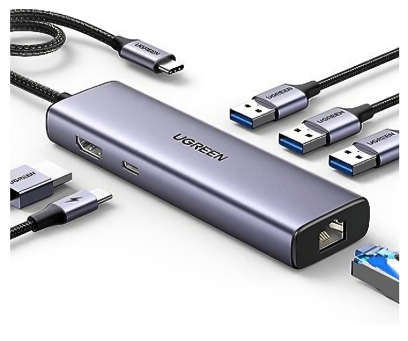 Ugreen Revodok 1061 USB Hub , Multi Ports , Silver - 15598