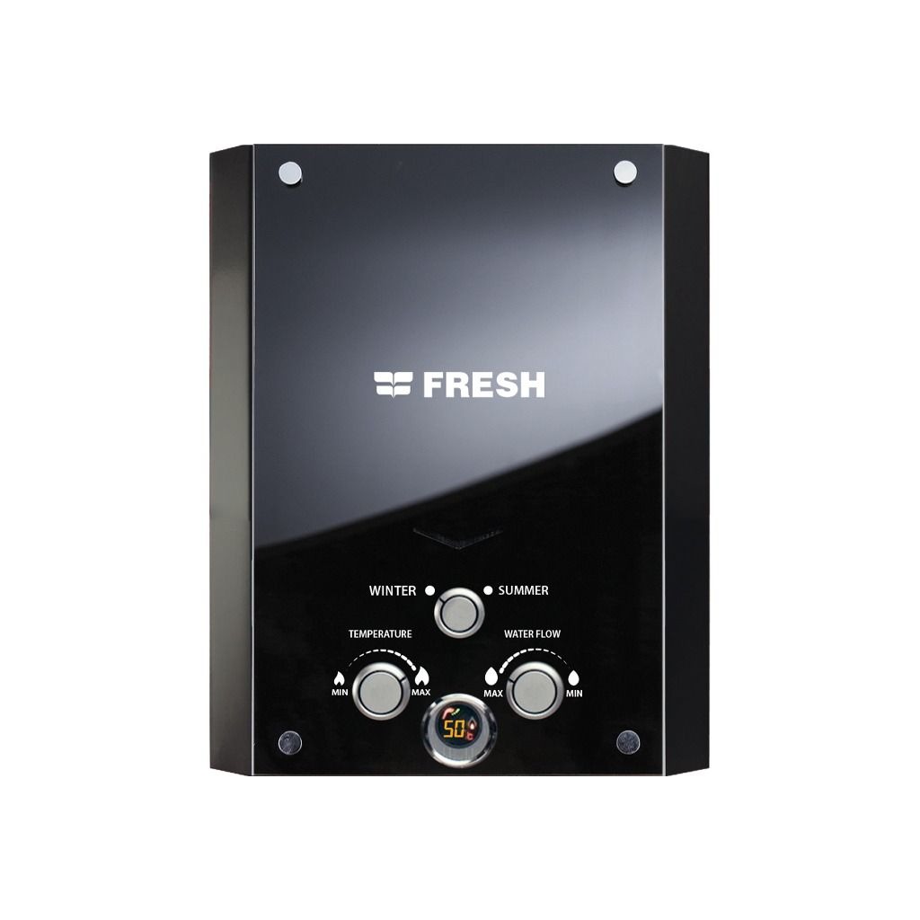 Fresh Digital Gas Water Heater , 6 Liter Crystal Black - 500021850