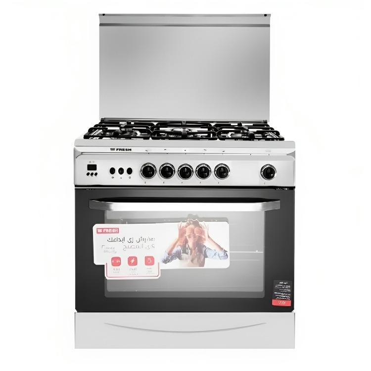 Fresh Italiano Gas Cooker , 5 Burners , Black Silver